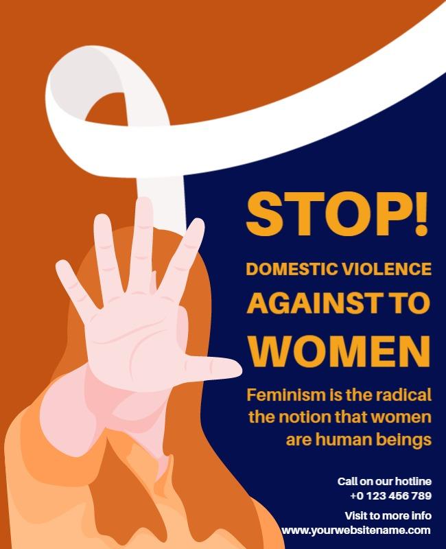 Bold Graphic Awareness Against Domestic Violence Poster Template
