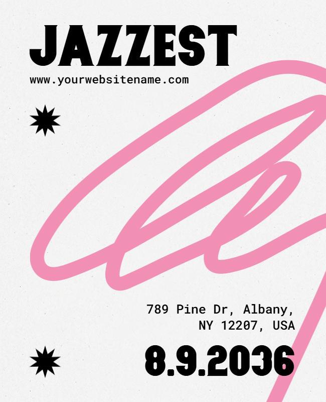 Bold Graphic Pink Jazz Festival Vibes Poster Template