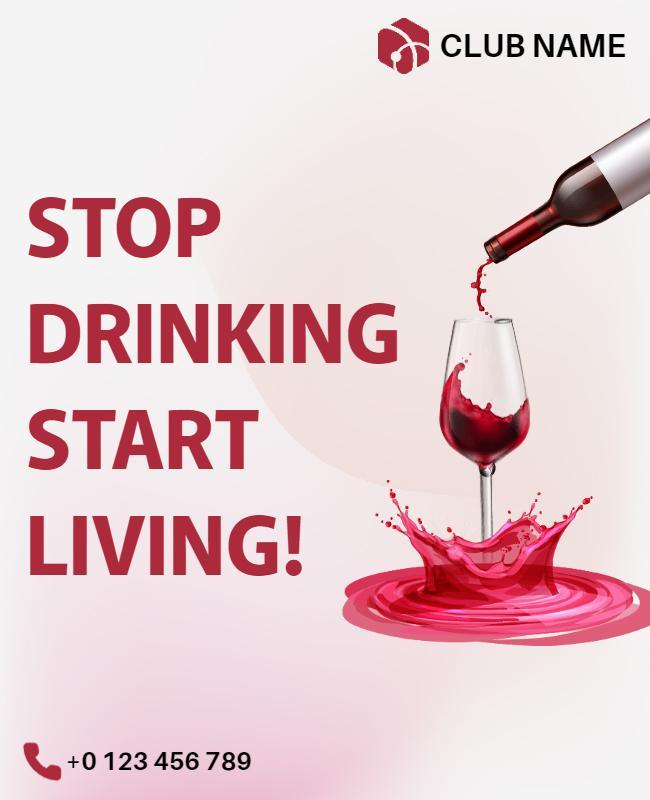Bold Graphic Red Wine Awareness Campaign Poster Template