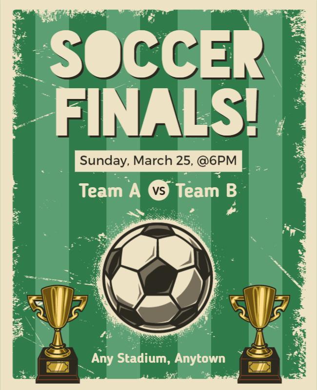 Bold Green Championship Soccer Finals Match Poster Template