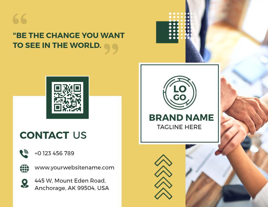 Bold Green Charity Mission and Volunteer Support Brochure Template
