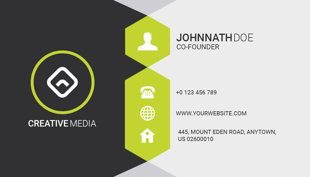 Bold Green Creative Media Corporate Business Card Template