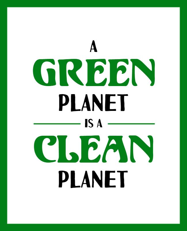 Bold Green Environmental Awareness Typography Flyer Template
