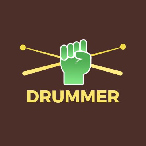 Bold Green Fist Symbolizing Passion of Drummer Logo Template