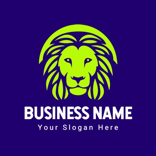 Bold Green Lion Theme Communicating Strength and Courage Logo Template