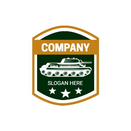Bold Green Military Tank Design for Army Company Logo Template