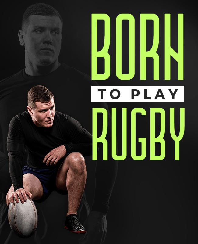Bold Green Rugby Sports Action Flyer Template