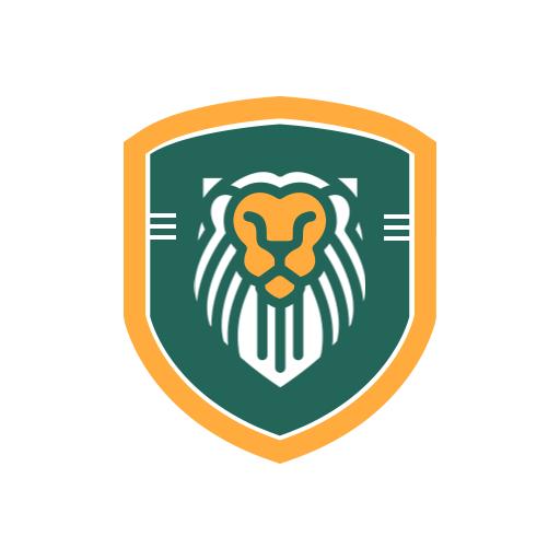Bold Green Shield Logo Featuring a Lion Symbol for Insurance Logo Template