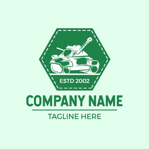 Bold Green Tank Design Representing Military Equipment Logo Template