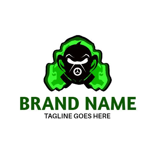 Bold Green Toxic Character Design with Unique Logo Elements Logo Template