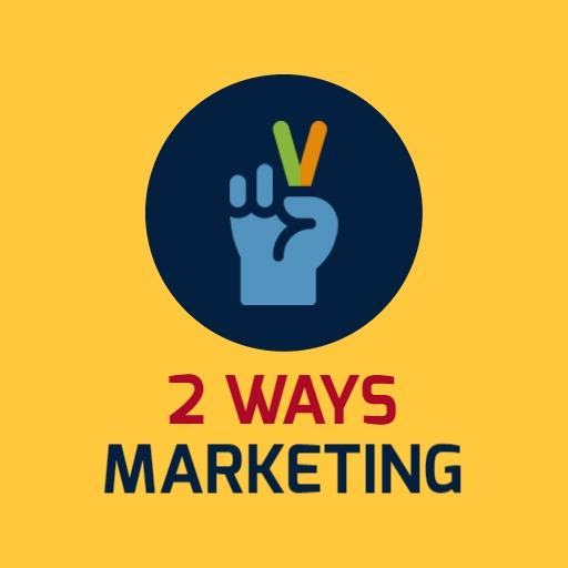 Bold Hand Gesture Illustrating Two Ways in Marketing Logo Template