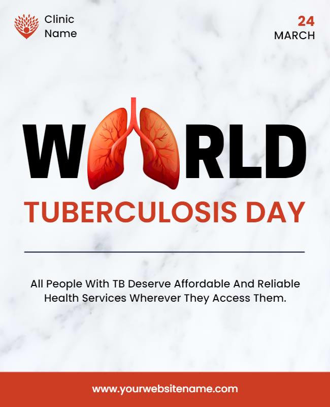 Bold Health Awareness World Tuberculosis Day Poster Template