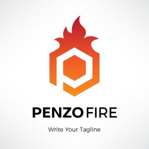 Bold Hexagonal Design Featuring Fiery Elements for Fire Logo Template