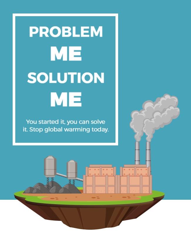Bold Illustrated Environmental Awareness Campaign Poster Template