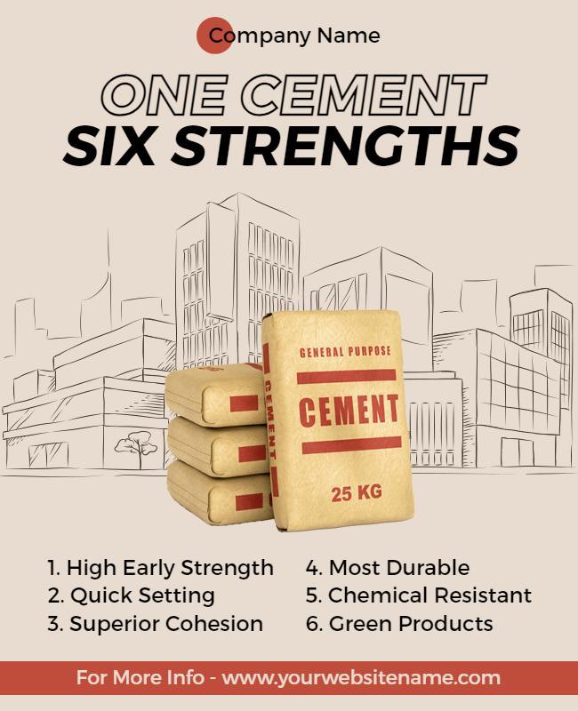 Bold Industrial Cement Product Features Poster Template