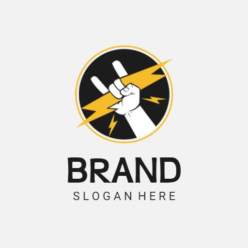 Bold Lightning Symbol Celebrating Rock Music Culture Logo Template