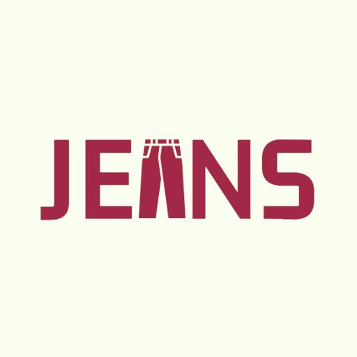 Bold Maroon Design Highlighting Iconic Jeans Fashion Logo Template