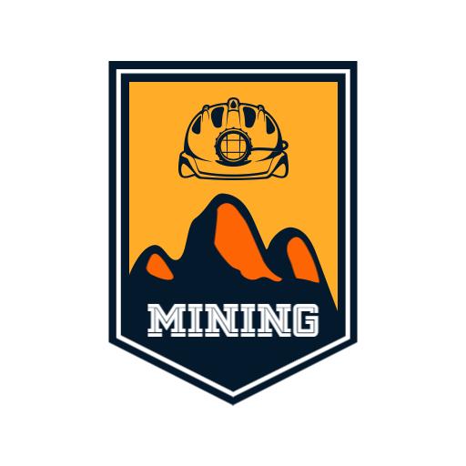 Bold Mining Helmet and Mountain Design in Vibrant Colors Logo Template