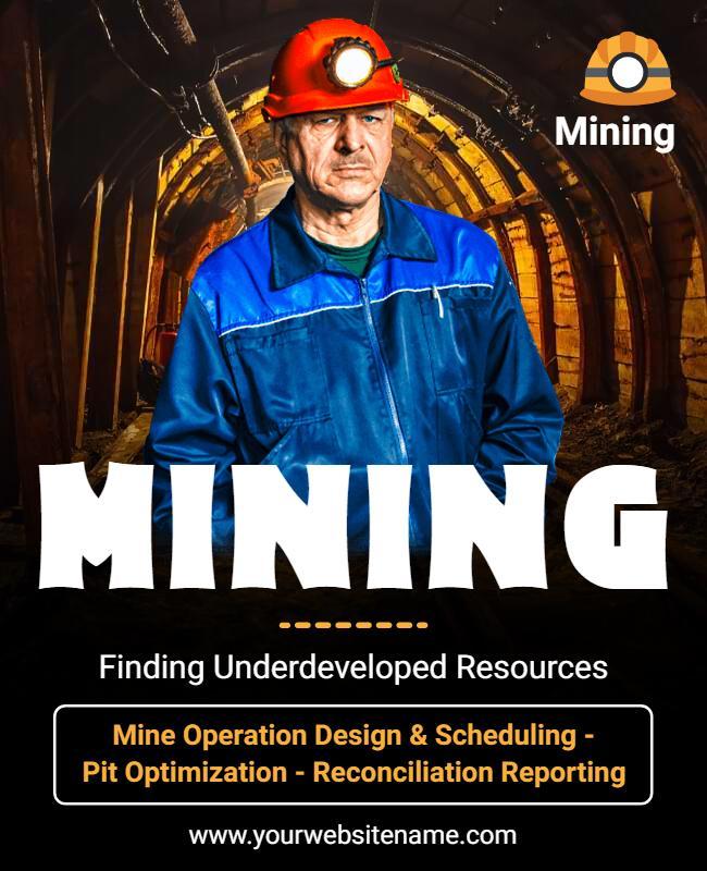 Bold Mining Operations Resource Management Poster Template