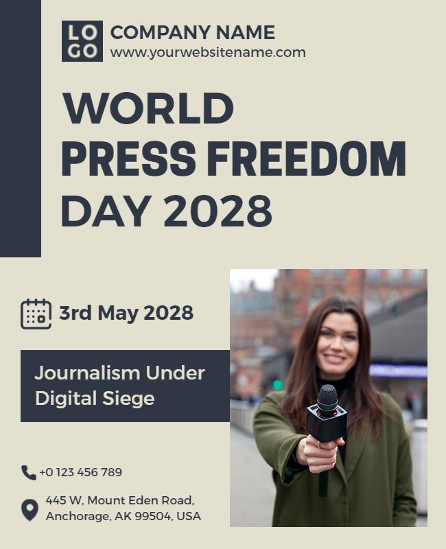 Bold Modern Press Freedom Day Celebration Poster Template