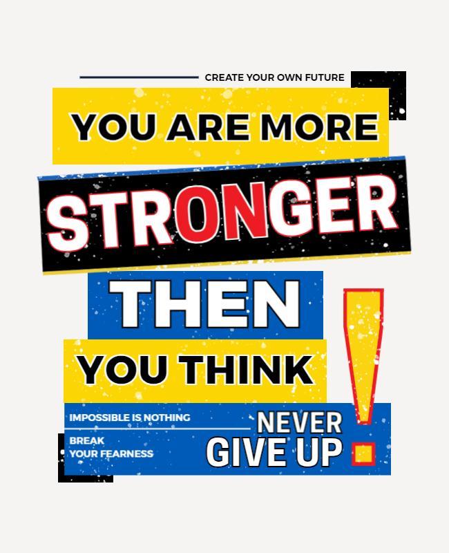 Bold Motivational Yellow and Blue Inspirational Quote Poster Template