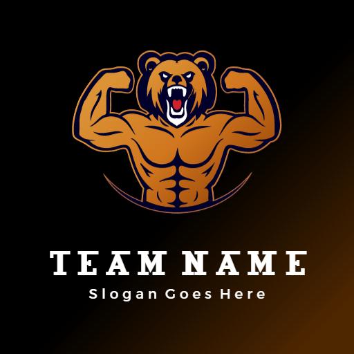 Bold Muscular Bear Logo Symbolizing Competitive Esports Team Logo Template