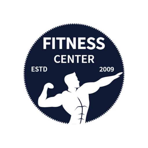 Bold Navy Blue Fitness Center Logo Emphasizing Strength Training Logo Template