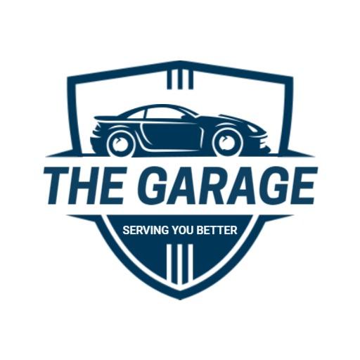 Bold Navy Blue Garage Logo Showcasing Automotive Services Logo Template