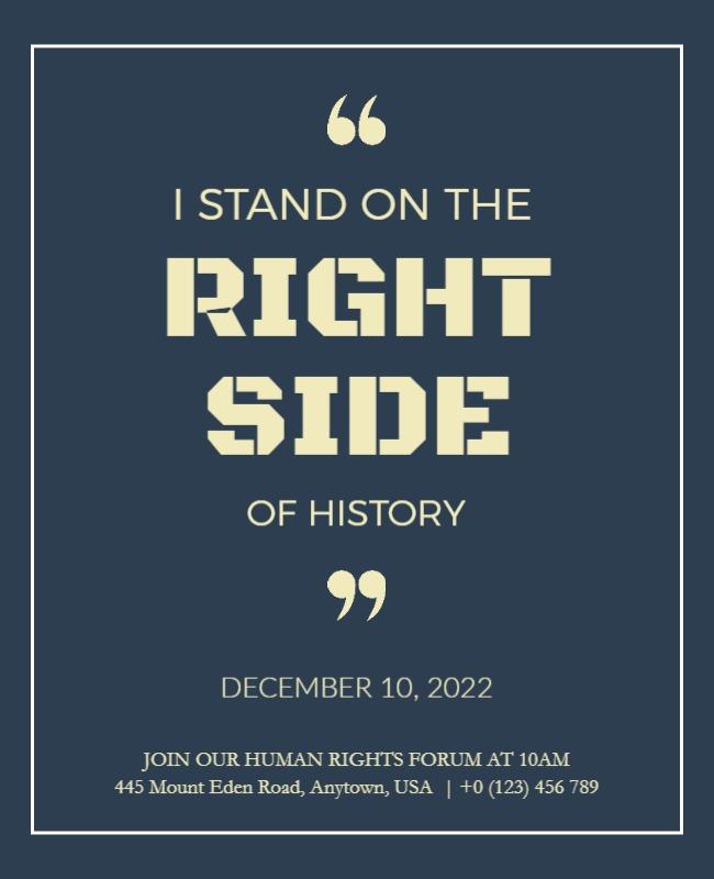 Bold Navy Human Rights Forum Announcement Poster Template