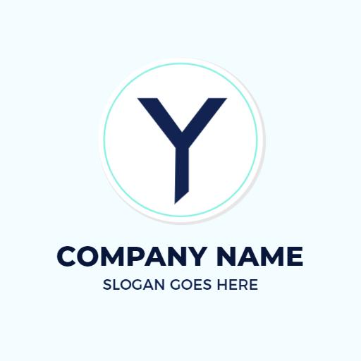 Bold Navy Y Letter Design Representing Corporate Identity Logo Template