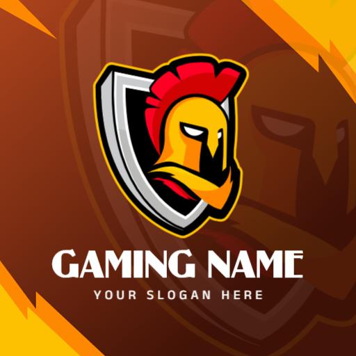 Bold Orange and Black Spartan Theme for Esports Logo Template
