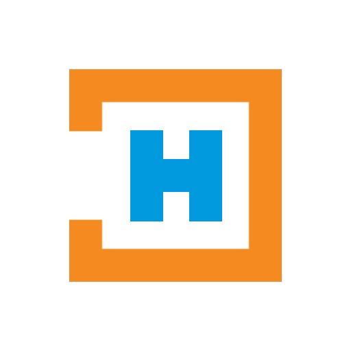 Bold Orange and Blue Square Design for Modern Branding Logo Template