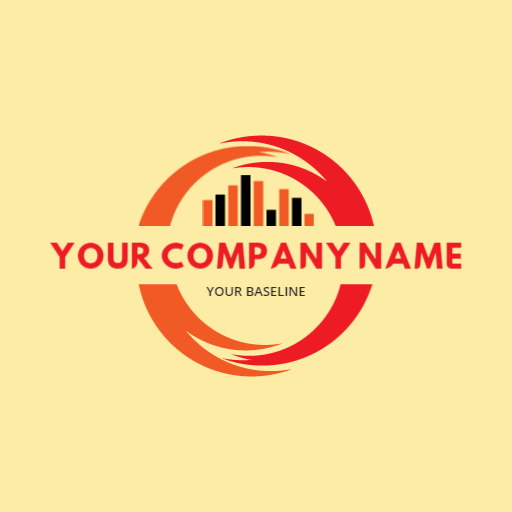Bold Orange and Red Circular Design for Company Logo Template