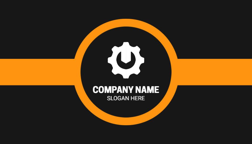 Bold Orange Auto Repair Technician Business Card Template