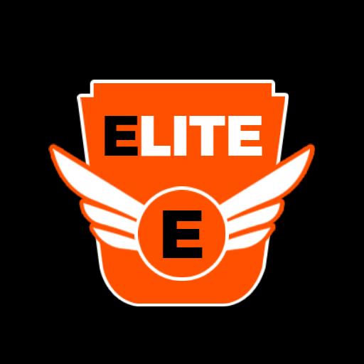 Bold Orange Badge Design Featuring Elite Wings Logo Template