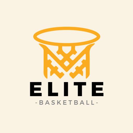 Bold Orange Basketball Hoop Design Representing Elite Sports Logo Template