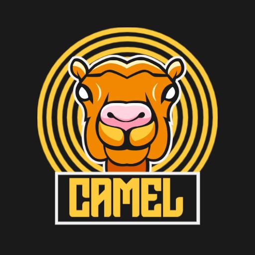 Bold Orange Camel Mascot Logo Template