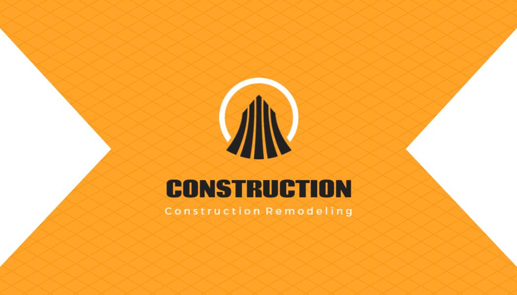 Bold Orange Construction Remodeling Business Card Template