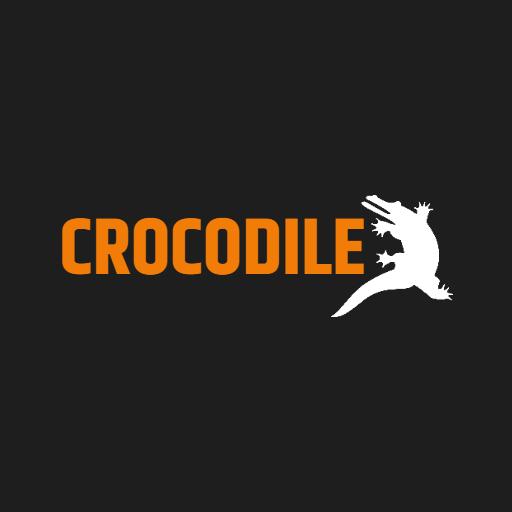 Bold Orange Crocodile Design Emphasizing Wildlife Theme Logo Template