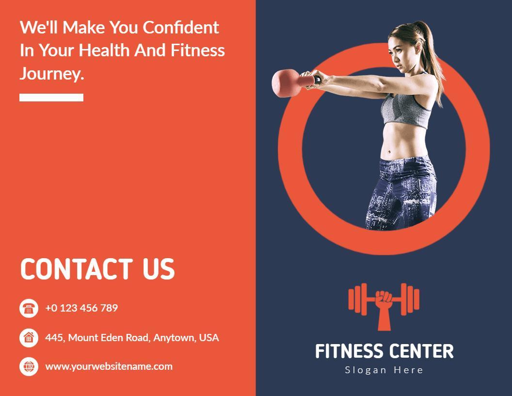 Bold Orange Gym Fitness Center Services Brochure Template