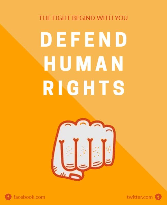 Bold Orange Human Rights Advocacy Poster Template