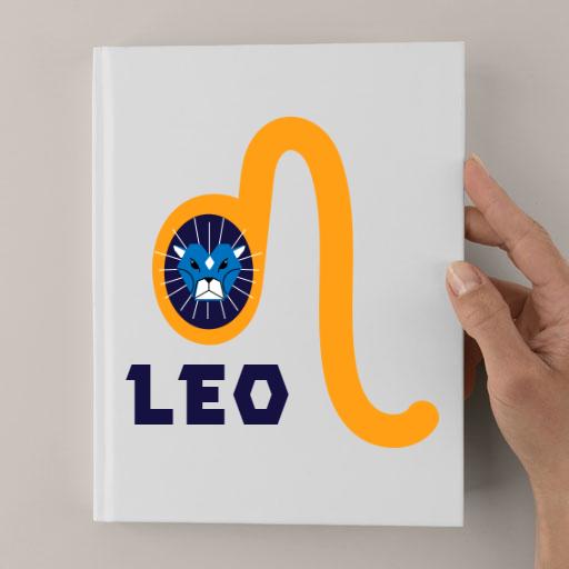 Bold Orange Leo with Zodiac Symbol Representing Power Logo Template