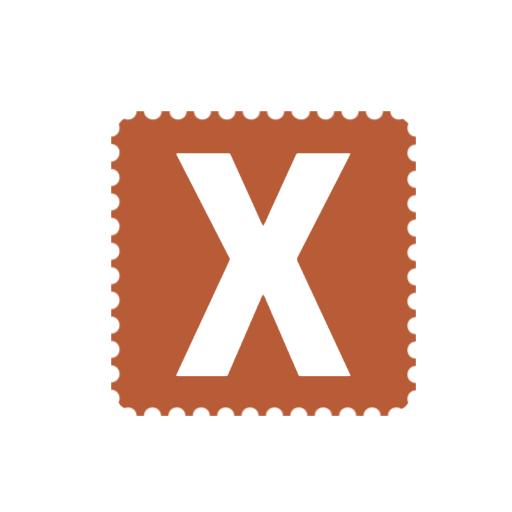Bold Orange Letter X Styled as a Stamp for Alphabet Logo Template
