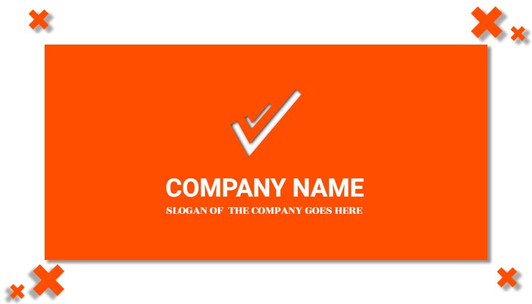 Bold Orange Modern Creative Company Business Card Template