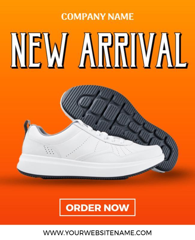 Bold Orange New Arrival Athletic Shoes Flyer Template