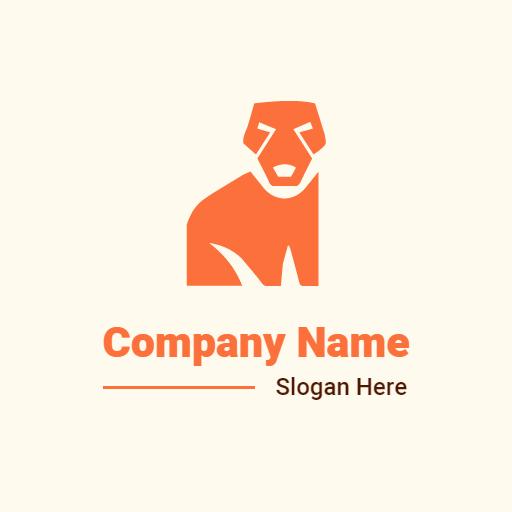 Bold Orange Pitbull Icon Representing Strength Logo Template
