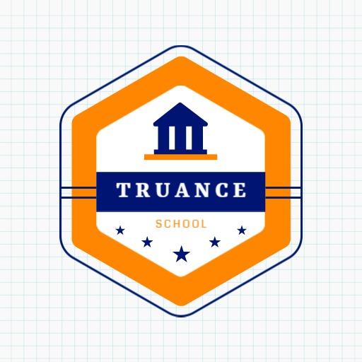 Bold Orange School Logo Featuring Classic Building Design Logo Template