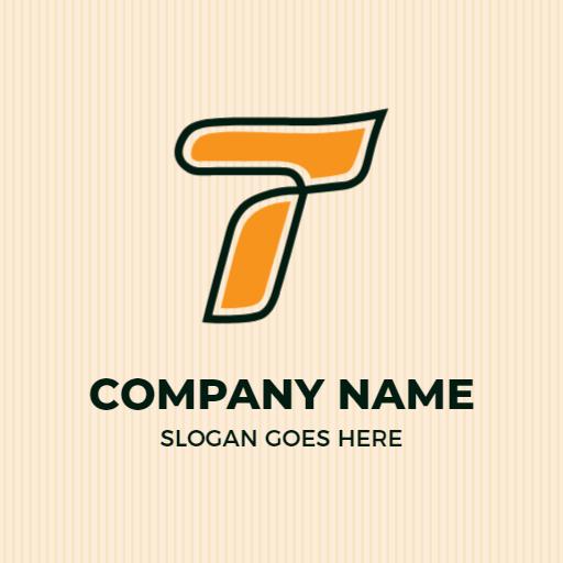 Bold Orange T Letter Logo Representing Your Brand Identity Logo Template