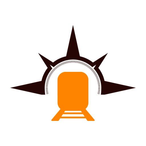 Bold Orange Train Icon Representing Efficient Logistics Logo Template