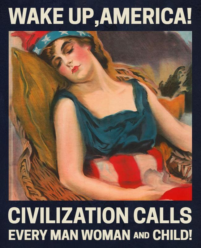 Bold Patriotic Call to Action Propaganda Flyer Template
